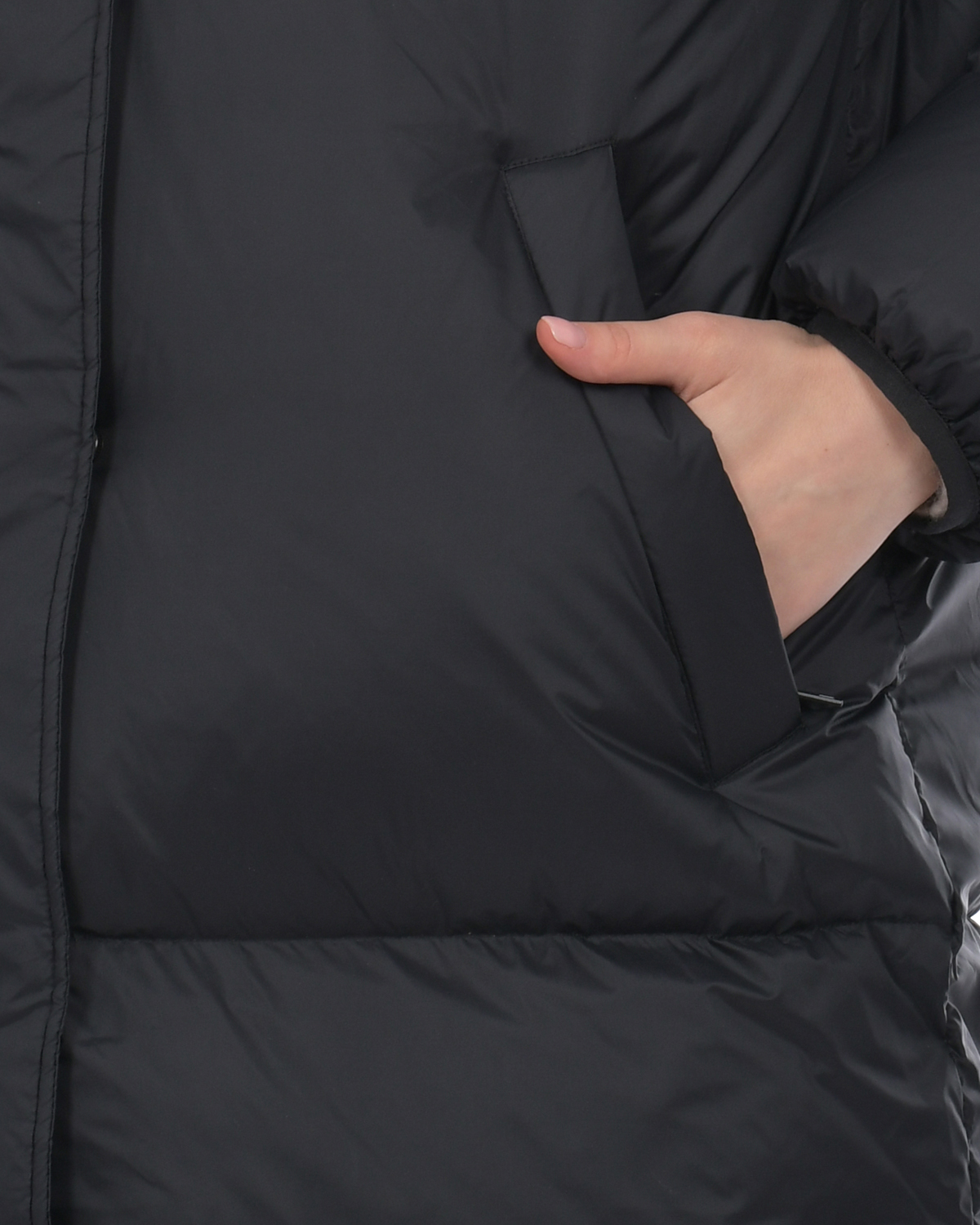 Черное стеганое пальто с капюшоном MSGM, размер 42, цвет черный - фото 8